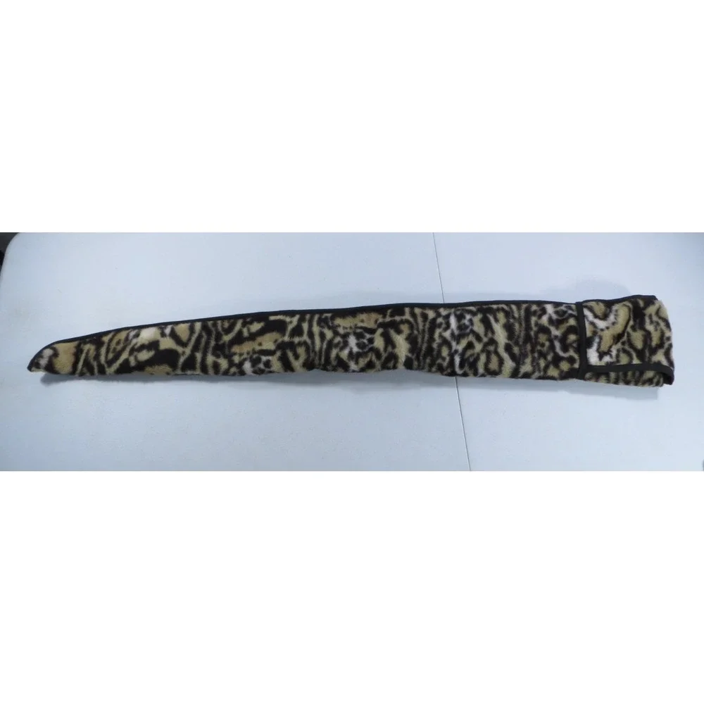 Vintage Leopard Print Fleece Orange Satin Lined Rifle Shotgun Sock Case Bag 48